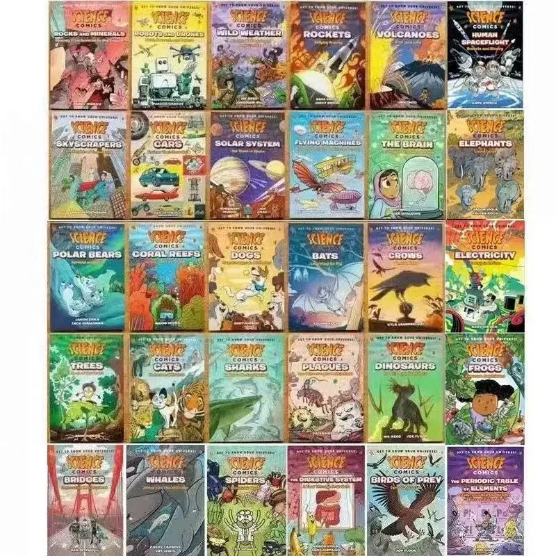 30 Books/Set English Science Comics Plants Animals Enlightenment Primary School Children Storybook Picture Novel Bestsellers