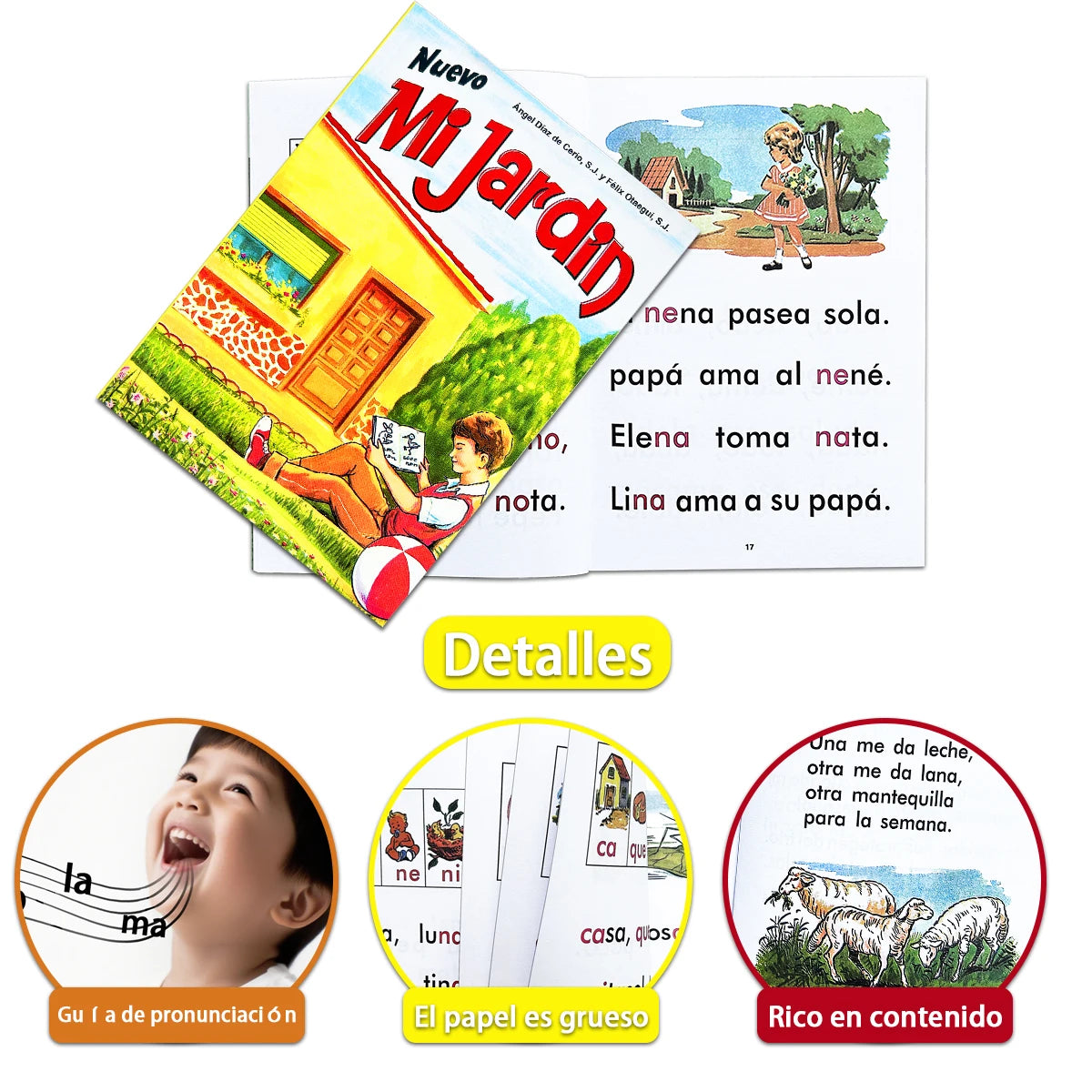 Hot Sale Spanish Phonetic Learning Book Nuevo Mi Jardín 112 Pages Kids Education Textbook For Children Spanish Study Material