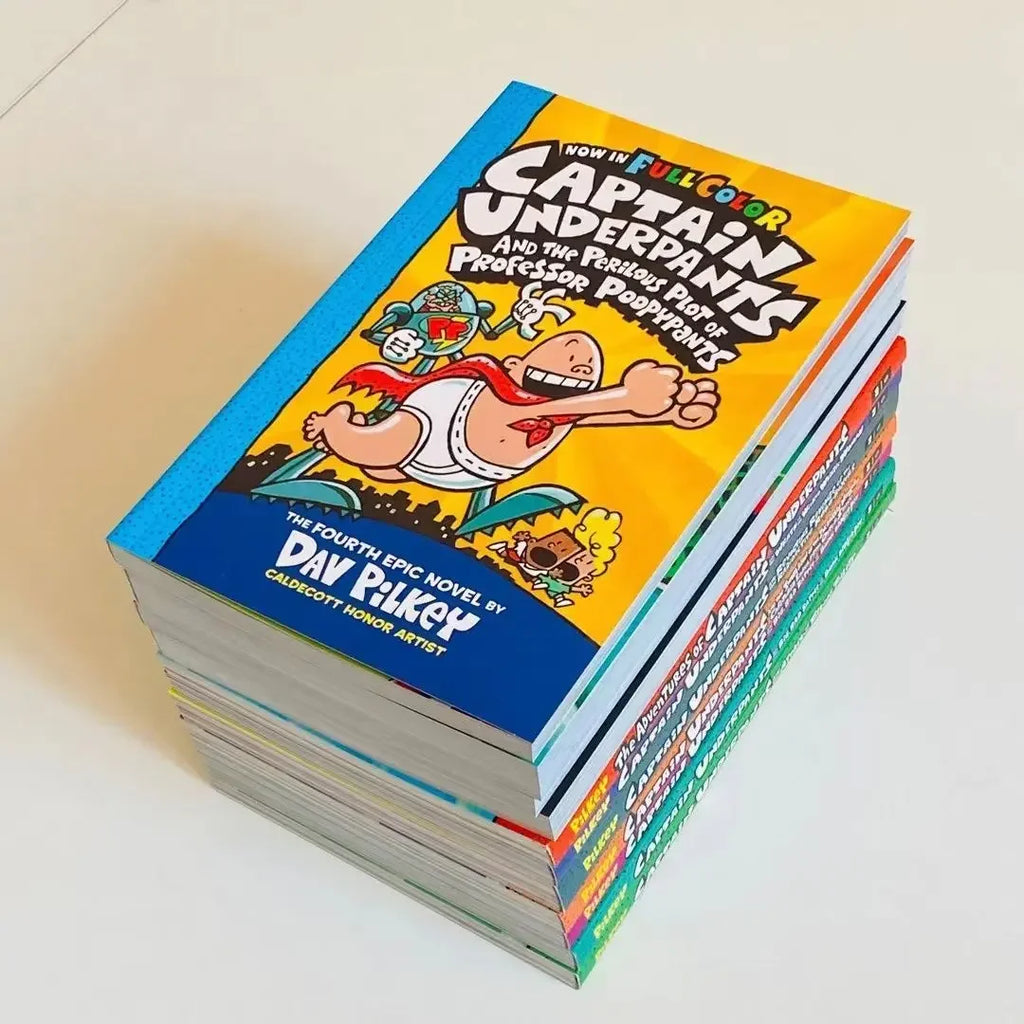 12 Volumes Captain Underpants Superman Reading Edition Color Paperback Children English Books for Kid Libreria