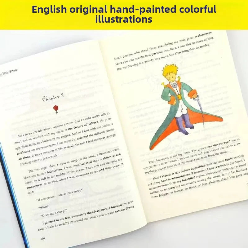 The Little Prince Color Illustration English Original Novel Reading Classic World Famous Books English Literature Original Book