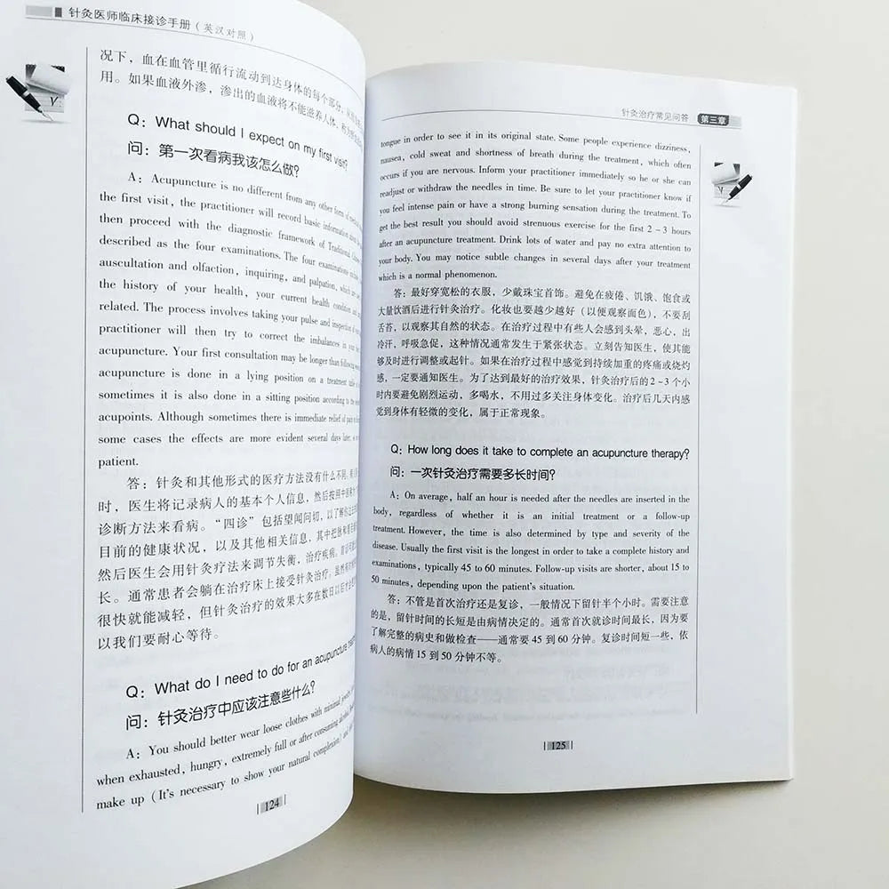 Acupuncturist Clinical Reception Manual (Bilingual Contrast ) English&Chinese Textbook for Acupuncture & Moxibustion