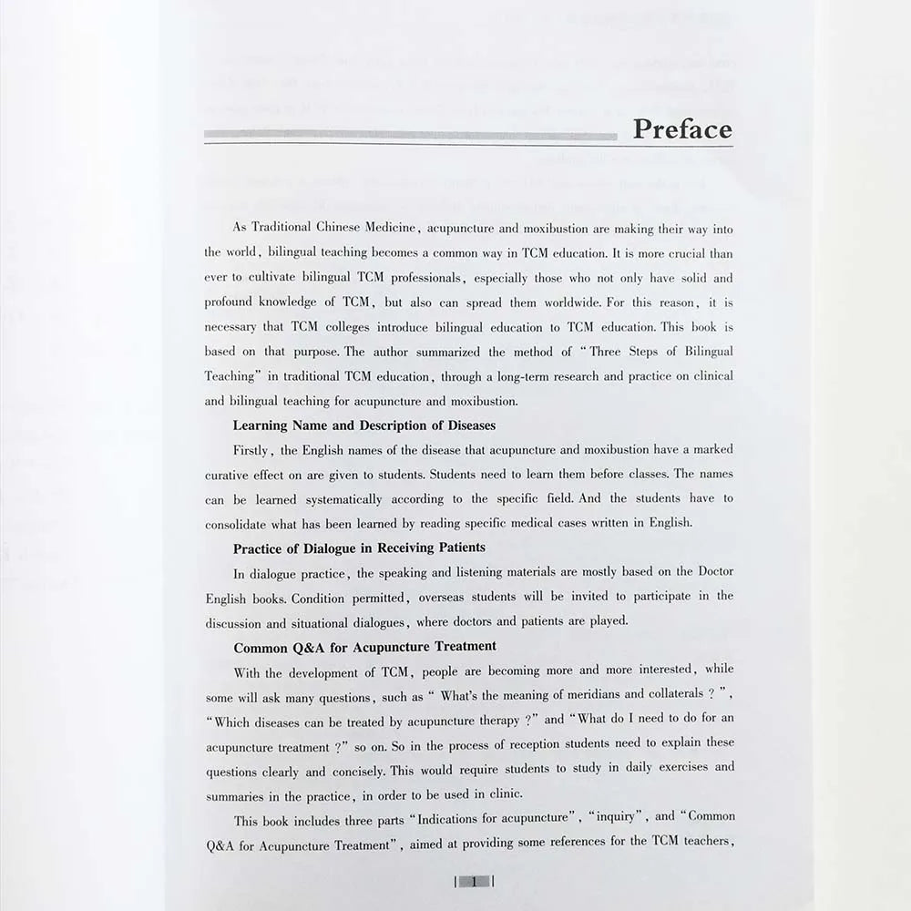 Acupuncturist Clinical Reception Manual (Bilingual Contrast ) English&Chinese Textbook for Acupuncture & Moxibustion